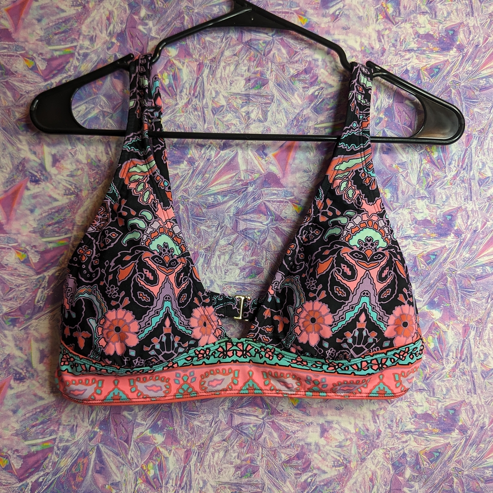 Gibson & Latimer Multicolor Bikini Top With Padding And Hooked Back